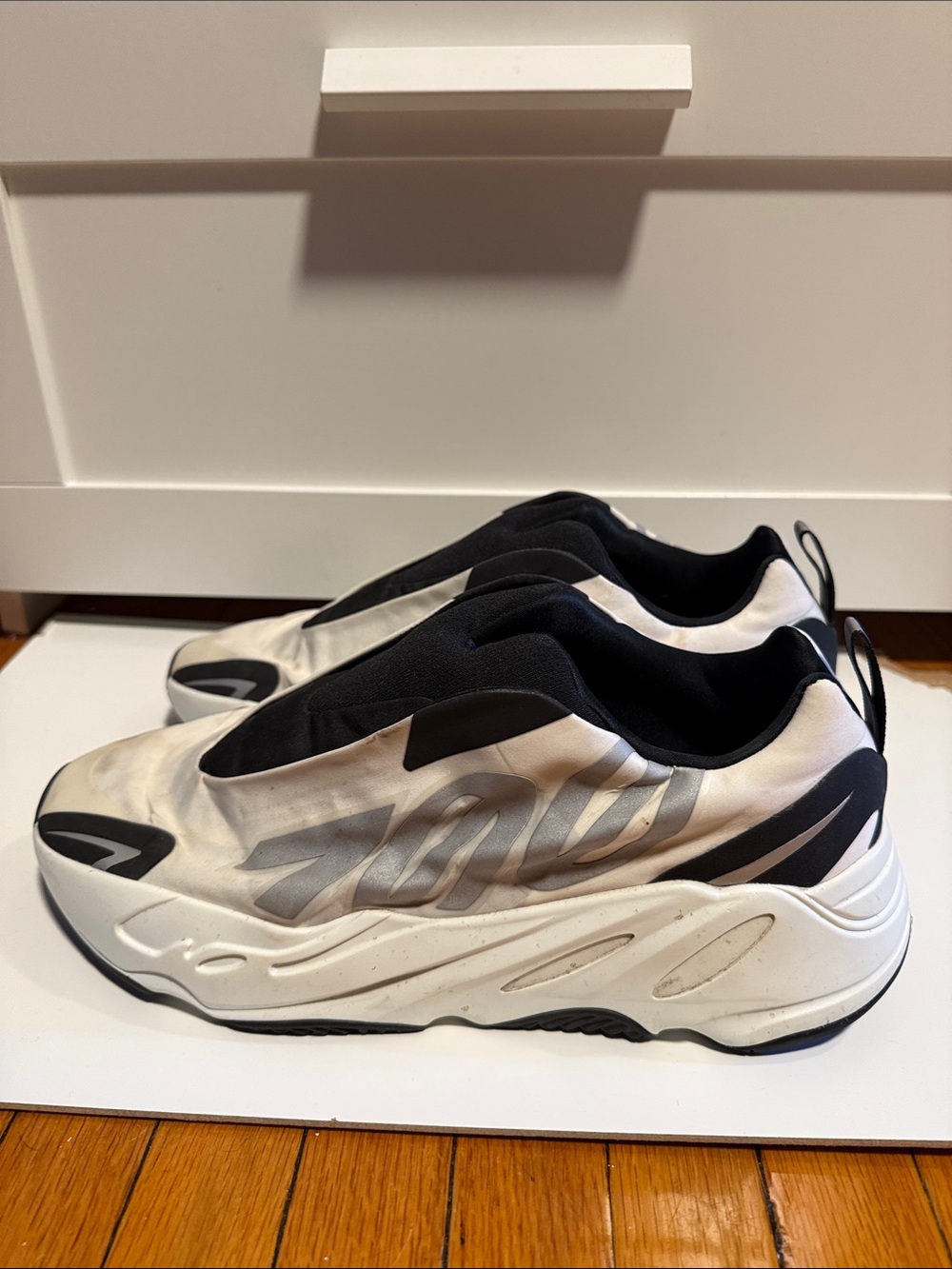 YEEZY Slip-On Men's Athletic Sneakers in White and Black